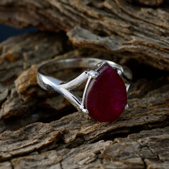 Indian Ruby Solitaire Moroccan Sterling Silver Red Gemstone Minimal valentine Ring Jewelry