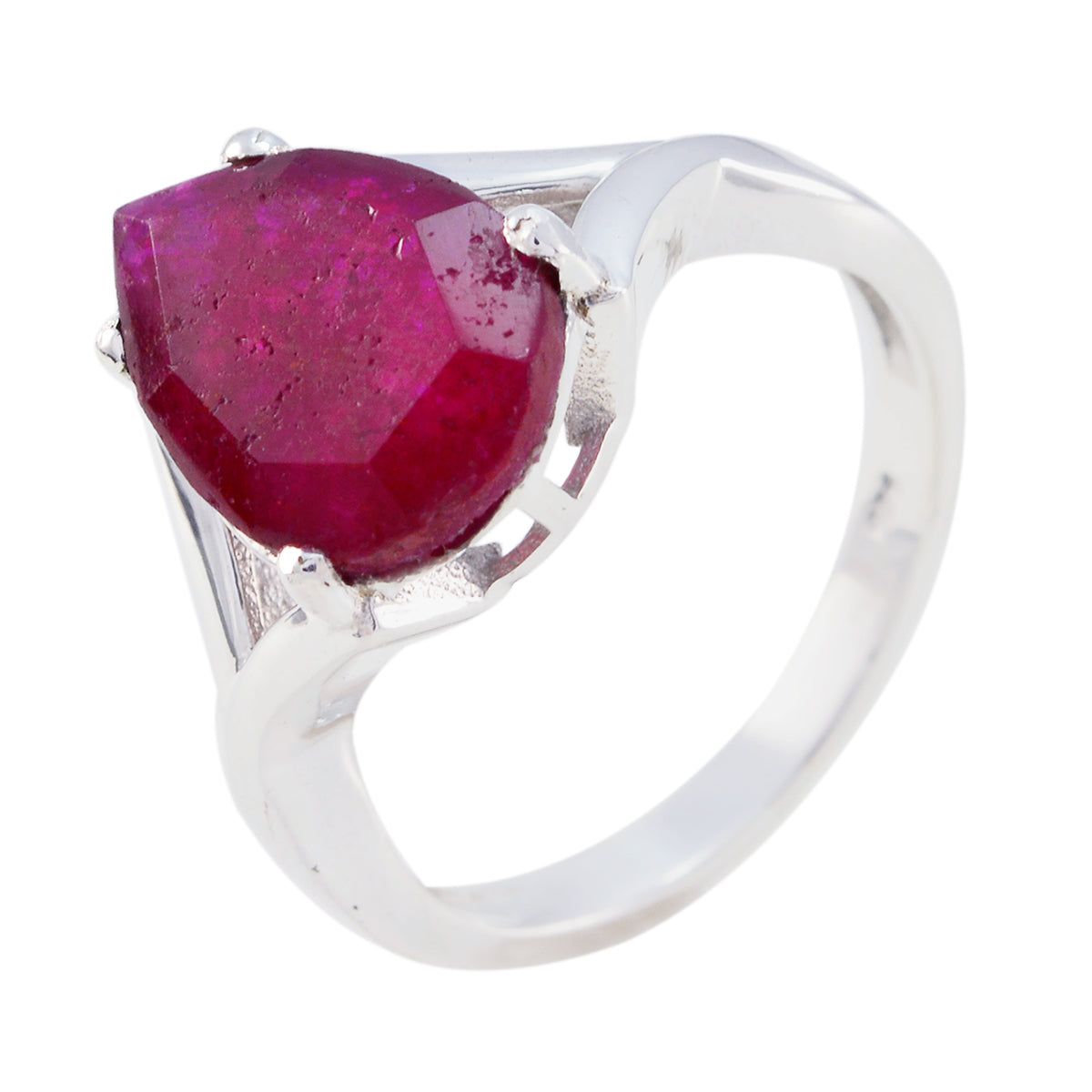 Indian Ruby Solitaire Moroccan Sterling Silver Red Gemstone Minimal valentine Ring Jewelry
