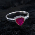 Indian Ruby Solitaire Mexican Silver Red Gemstones Dainty Artisan Ring Jewelry
