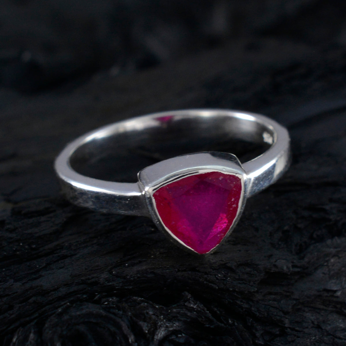 Indian Ruby Solitaire Mexican Silver Red Gemstones Dainty Artisan Ring Jewelry