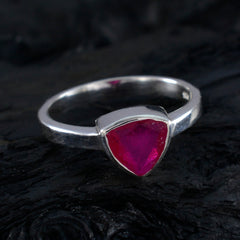 Indian Ruby Solitaire Mexican Silver Red Gemstones Dainty Artisan Ring Jewelry