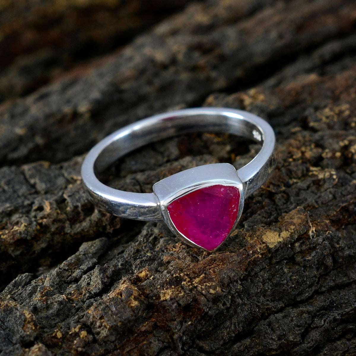 Indian Ruby Solitaire Mexican Silver Red Gemstones Dainty Artisan Ring Jewelry