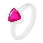 Indian Ruby Solitaire Mexican Silver Red Gemstones Dainty Artisan Ring Jewelry