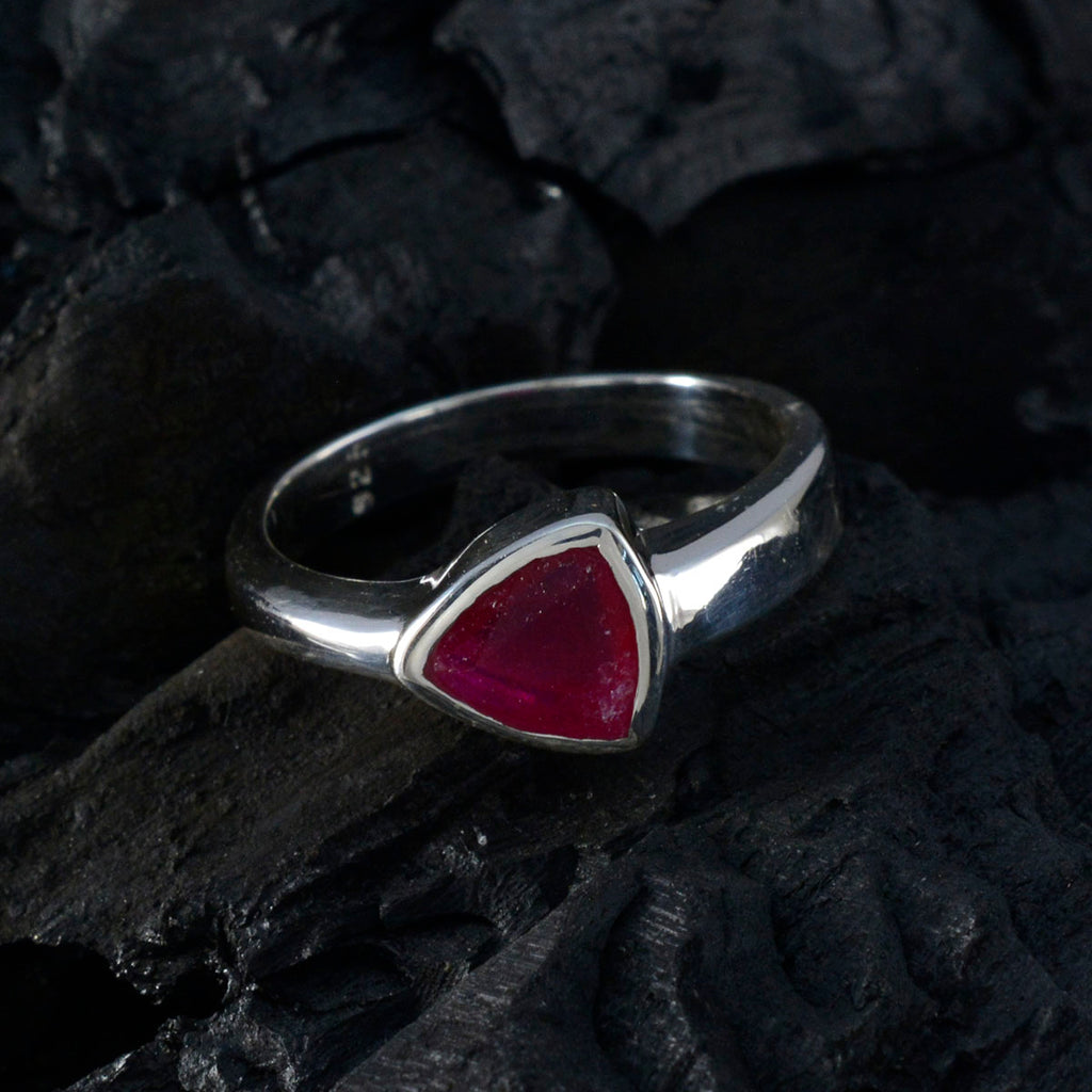 Indian Ruby Solitaire Mexican 925 Silver Red Gemstones Tiny Heritage Ring Jewelry
