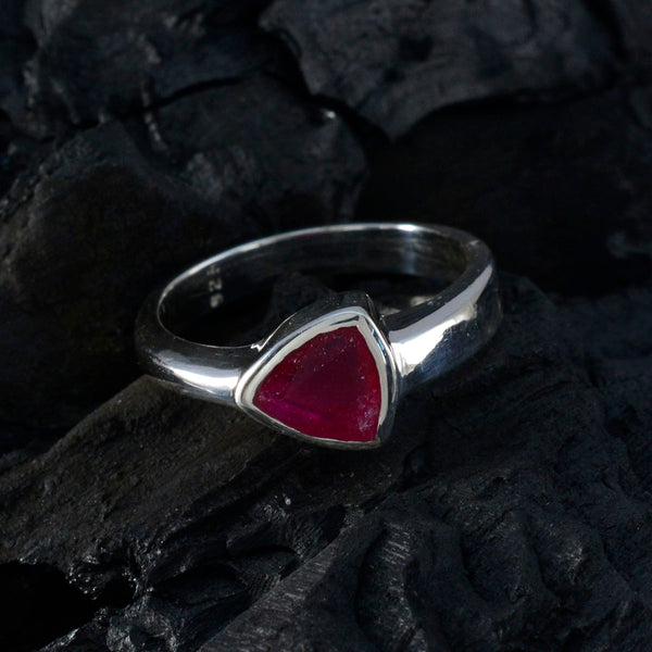Indian Ruby Solitaire Mexican 925 Silver Red Gemstones Tiny Heritage Ring Jewelry