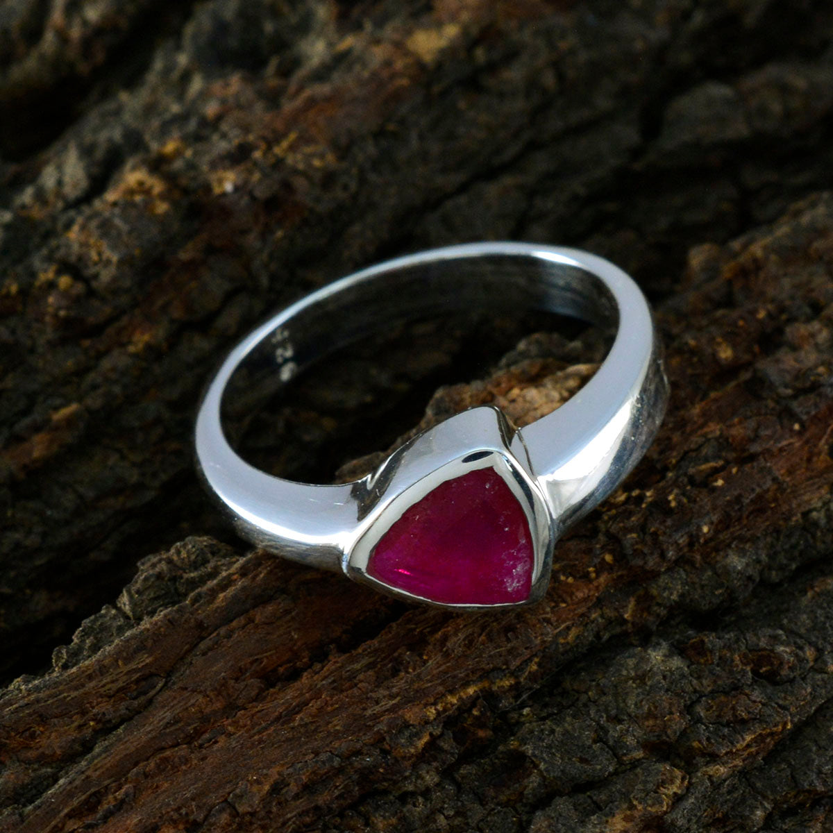 Indian Ruby Solitaire Mexican 925 Silver Red Gemstones Tiny Heritage Ring Jewelry