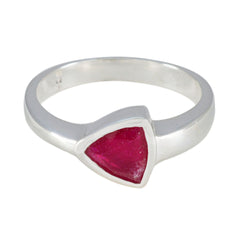 Indian Ruby Solitaire Mexican 925 Silver Red Gemstones Tiny Heritage Ring Jewelry