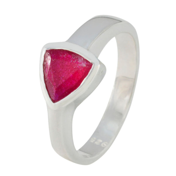 Indian Ruby Solitaire Mexican 925 Silver Red Gemstones Tiny Heritage Ring Jewelry