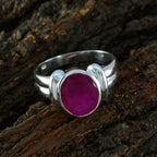 Indian Ruby Solitaire Russian Sterling Silver Red Gemstones Tiny Contemporary Ring Jewelry