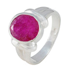 Indian Ruby Solitaire Russian Sterling Silver Red Gemstones Tiny Contemporary Ring Jewelry