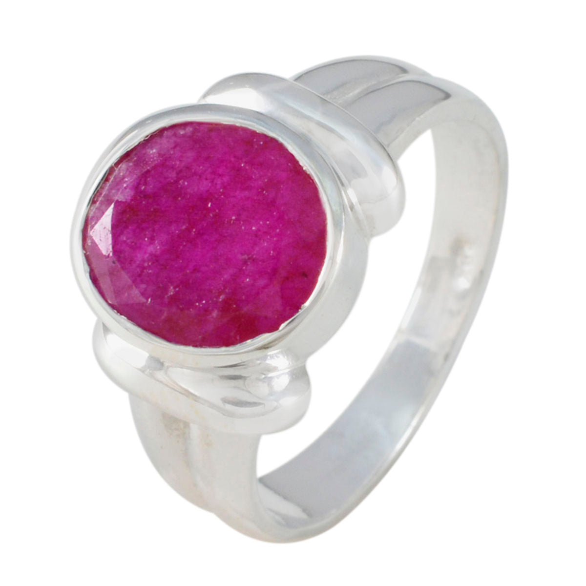 Indian Ruby Solitaire Russian Sterling Silver Red Gemstones Tiny Contemporary Ring Jewelry