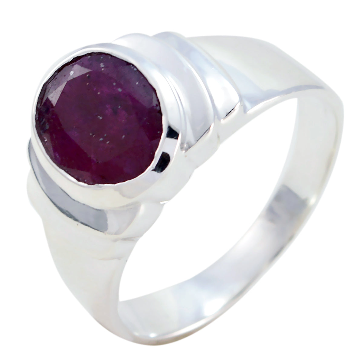 Anillo solitario de rubí indio, gemas rojas rusas, plata 92,5, llamativo para San Valentín. Imagen secundaria del producto