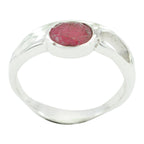 Indian Ruby Solitaire Turkish 925 Sterling Silver Red Gemstones Whisper thin Trendy Ring Jewellery