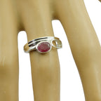 Indian Ruby Solitaire Turkish 925 Sterling Silver Red Gemstones Whisper thin Trendy Ring Jewellery