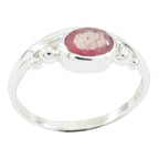 Indian Ruby Solitaire American Sterling Silver Red Gems Delicate Glamorous Ring Jewellery