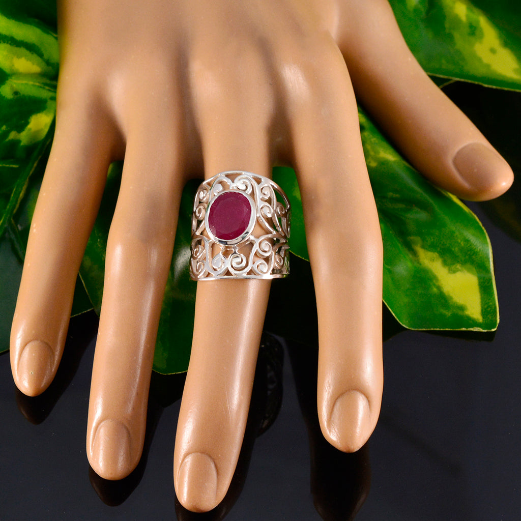 Indian Ruby Solitaire Spanish 92.5 Silver Red Gemstones Versatile Filigree  Ring Jewellery