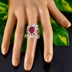 Indian Ruby Solitaire Spanish 92.5 Silver Red Gemstones Versatile Filigree  Ring Jewellery