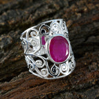 Indian Ruby Solitaire Spanish 92.5 Silver Red Gemstones Versatile Filigree  Ring Jewellery