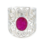 Indian Ruby Solitaire Spanish 92.5 Silver Red Gemstones Versatile Filigree  Ring Jewellery