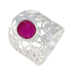 Indian Ruby Solitaire Spanish 92.5 Silver Red Gemstones Versatile Filigree  Ring Jewellery