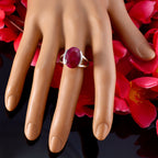 Indian Ruby Solitaire African 925 Sterling Silver Red Gems Classic  Glamorous Ring Jewelry