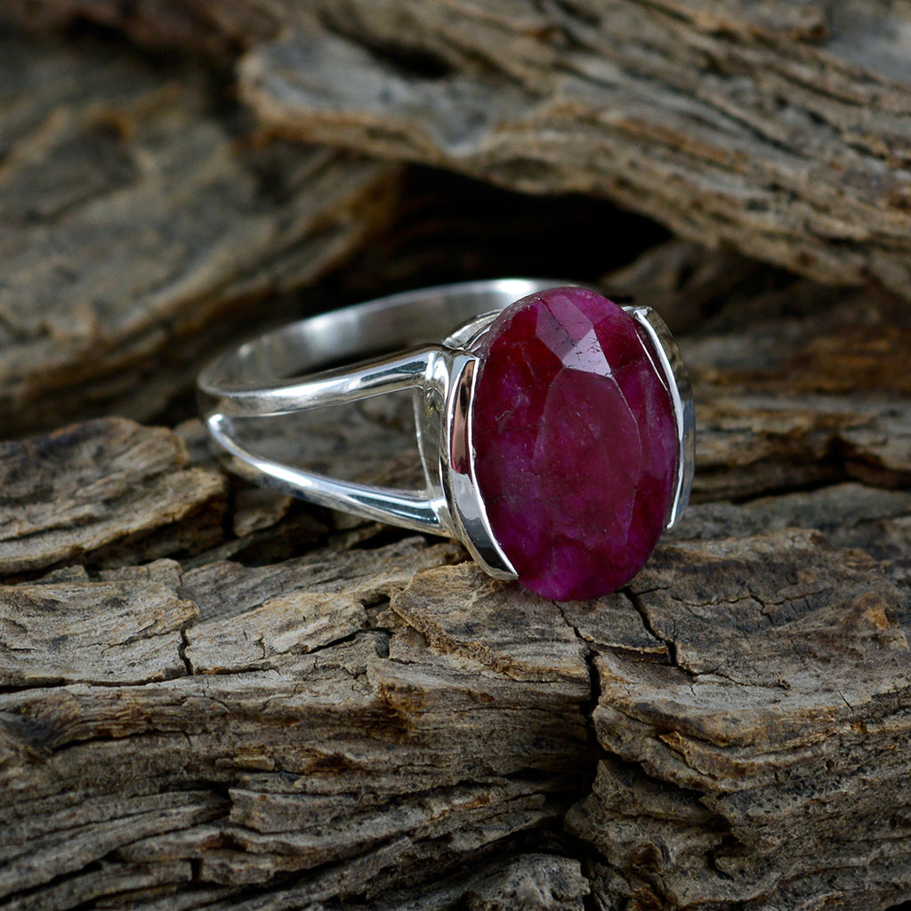 Indian Ruby Solitaire African 925 Sterling Silver Red Gems Classic  Glamorous Ring Jewelry