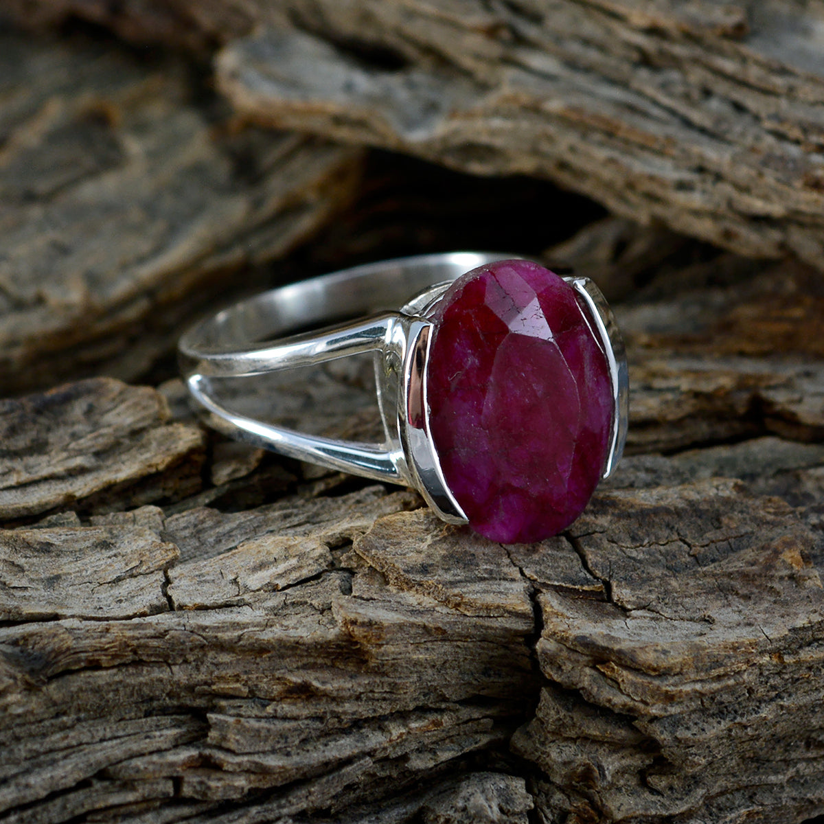 Indian Ruby Solitaire African 925 Sterling Silver Red Gems Classic  Glamorous Ring Jewelry