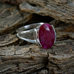 Indian Ruby Solitaire African 925 Sterling Silver Red Gems Classic  Glamorous Ring Jewelry