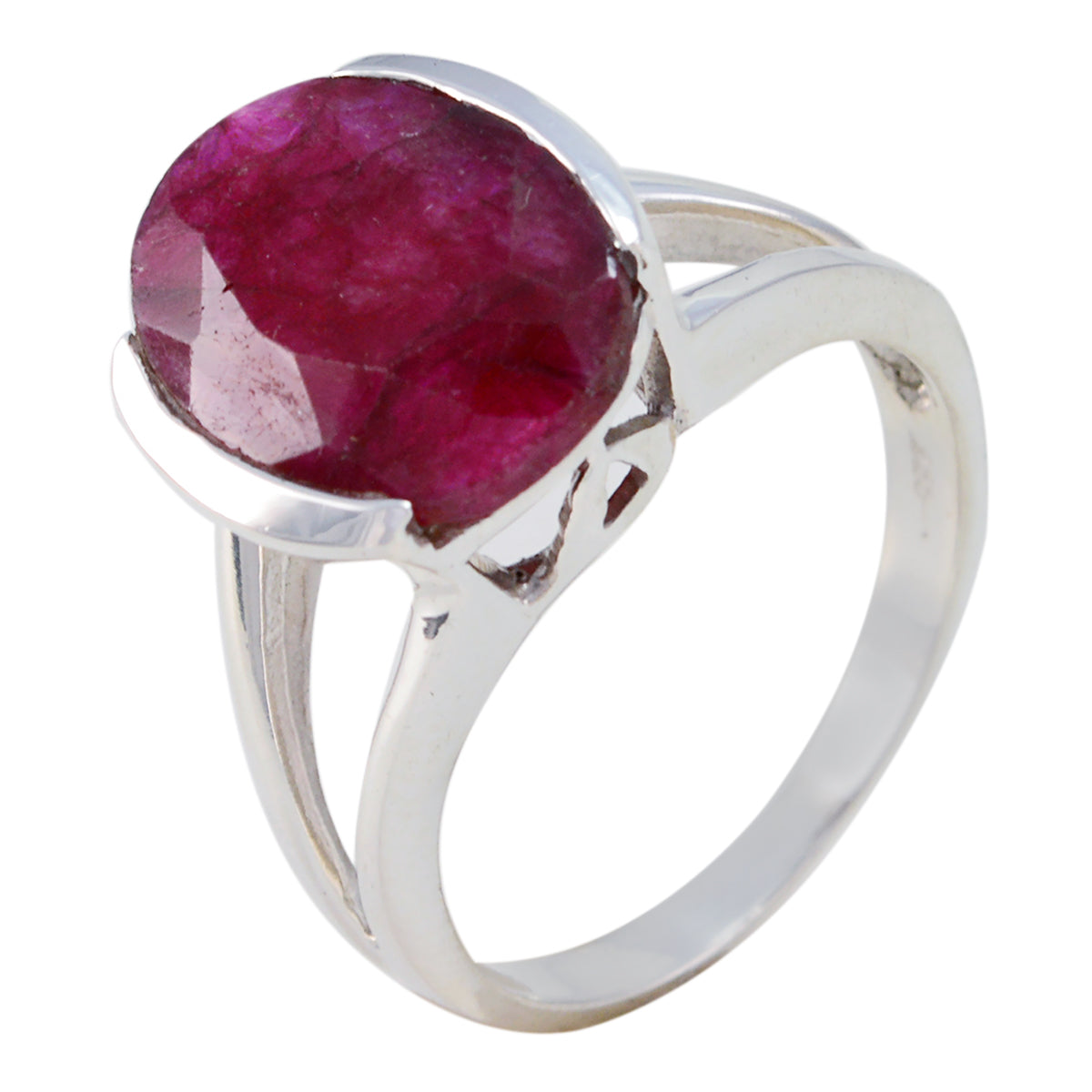 Indiase robijn solitaire Afrikaanse 925 sterling zilver rode edelstenen klassieke glamour ring sieraden Secundaire afbeelding
