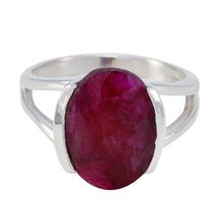 Indian Ruby Solitaire African 925 Sterling Silver Red Gems Classic  Glamorous Ring Jewelry
