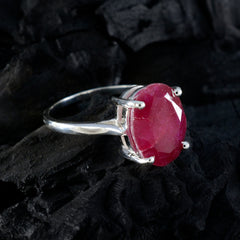 Indischer Rubin Solitär Französischer 925 Silber Roter Edelstein Federleichter Boho Ring Schmuck