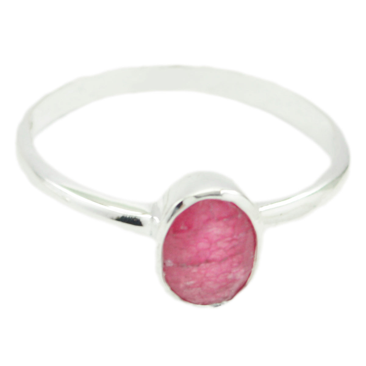 Indian Ruby Solitaire American 925 Silver Red Gemstone Delicate Sophisticated Ring Jewelry