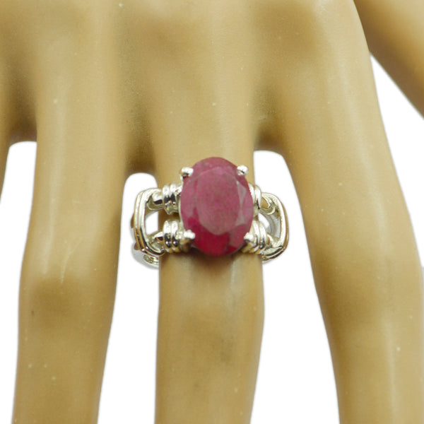 Indian Ruby Solitaire Spanish 92.5 Silver Red Gems Eye catching Rope Wire Ring Jewelry
