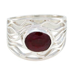 Indian Ruby Solitaire Spanish 925 Sterling Silver Red Gemstones Minimal Rope Wire Ring Jewelry