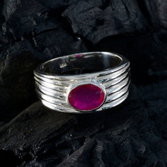 Indian Ruby Solitaire French Sterling Silver Red Gemstone Eye catching valentine Ring Jewellery