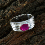 Indian Ruby Solitaire French Sterling Silver Red Gemstone Eye catching valentine Ring Jewellery