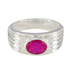 Indian Ruby Solitaire French Sterling Silver Red Gemstone Eye catching valentine Ring Jewellery