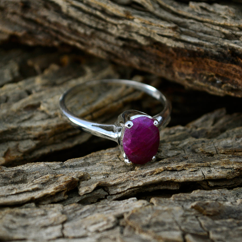 Indian Ruby Solitaire American Sterling Silver Red Gems Delicate Fairytale Ring Jewelry