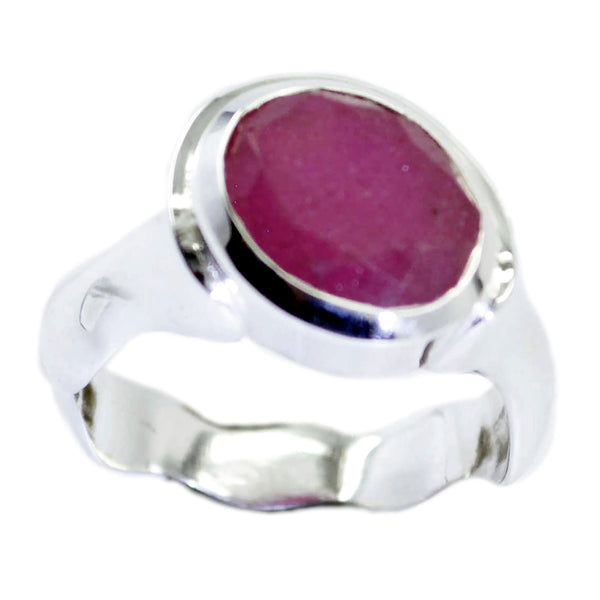 Indian Ruby Solitaire German 92.5 Silver Red Gems Mid weight Sophisticated Ring Jewelry