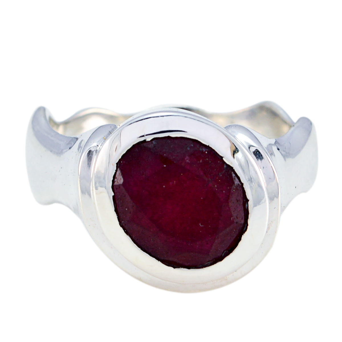Indian Ruby Solitaire German 92.5 Silver Red Gems Mid weight Sophisticated Ring Jewelry