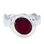 Indian Ruby Solitaire German 92.5 Silver Red Gems Mid weight Sophisticated Ring Jewelry
