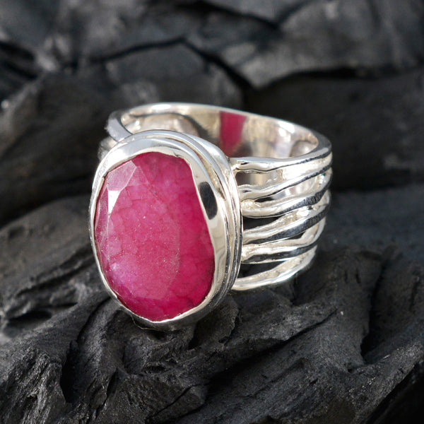 Indian Ruby Solitaire Spanish 925 Sterling Silver Red Gemstones Statement Armor Ring Jewelry