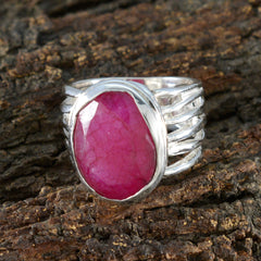 Indian Ruby Solitaire Spanish 925 Sterling Silver Red Gemstones Statement Armor Ring Jewelry