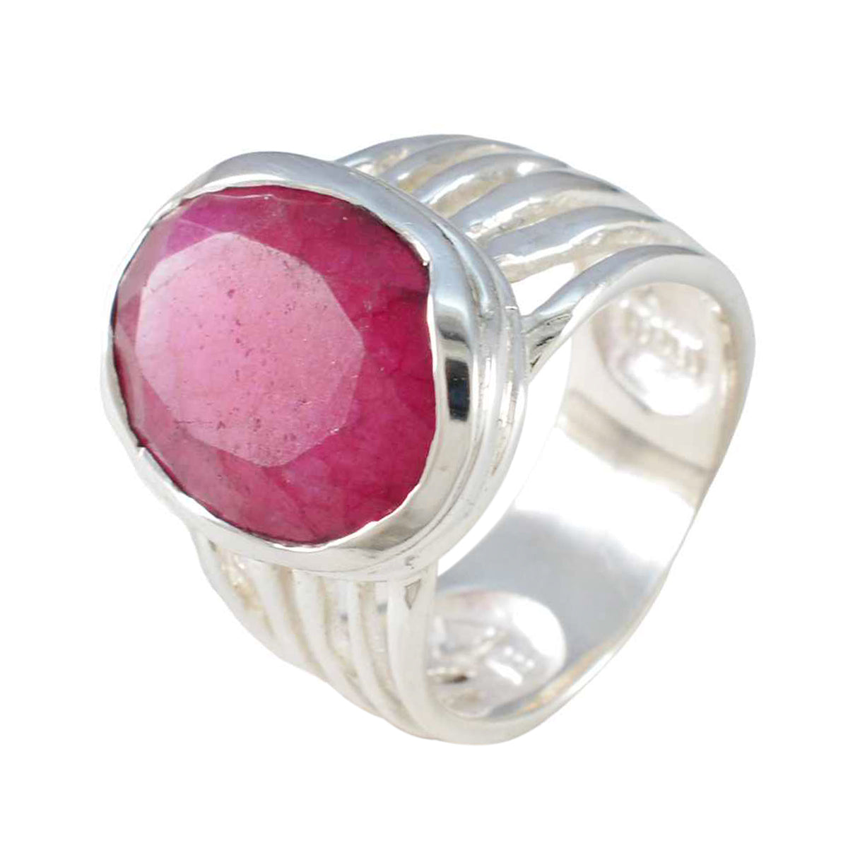 Indian Ruby Solitaire Spanish 925 Sterling Silver Red Gemstones Statement Armor Ring Jewelry Secondary image