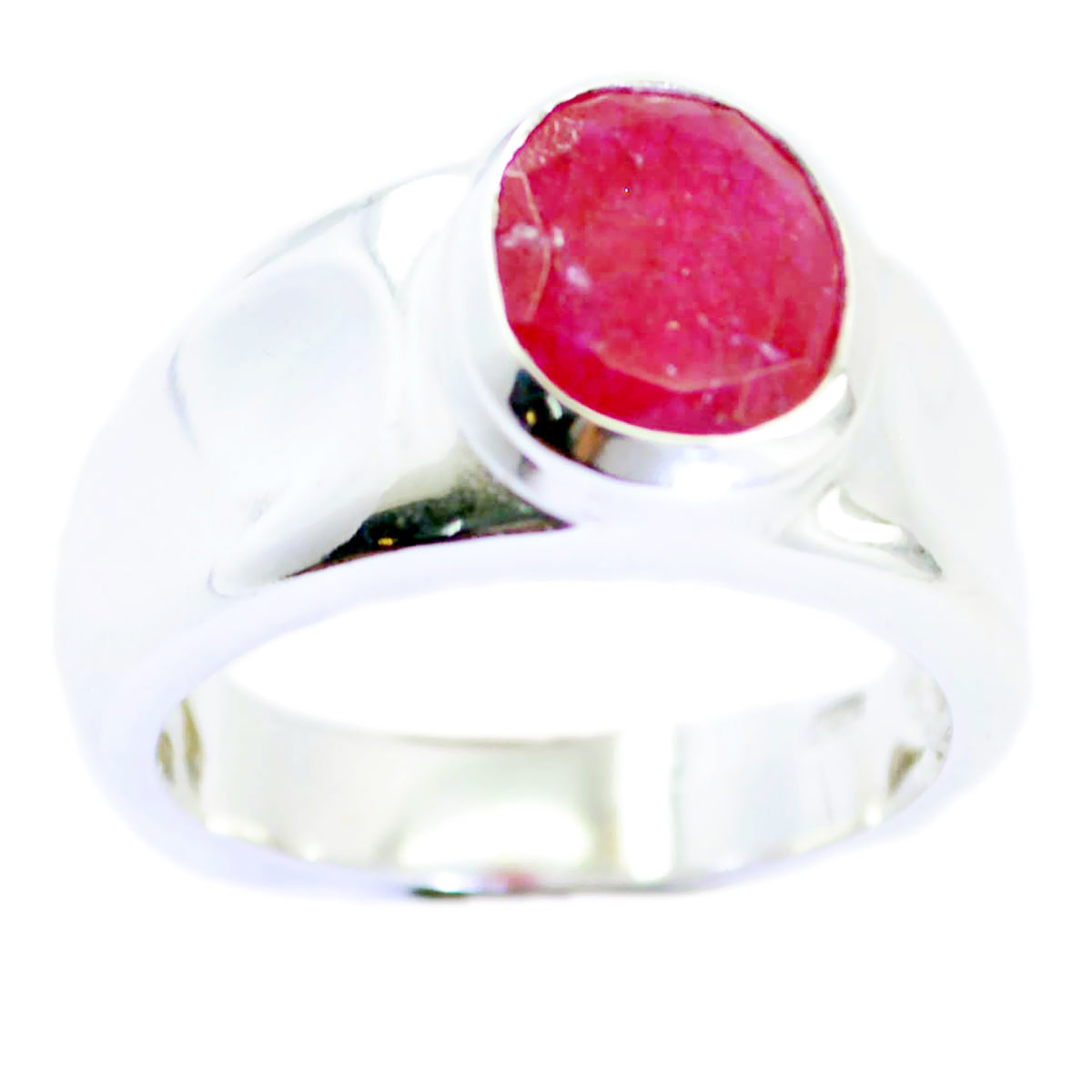 Indian Ruby Solitaire Moroccan 925 Silver Red Gemstone Eye catching propsel Ring Jewelry Image principale du produit