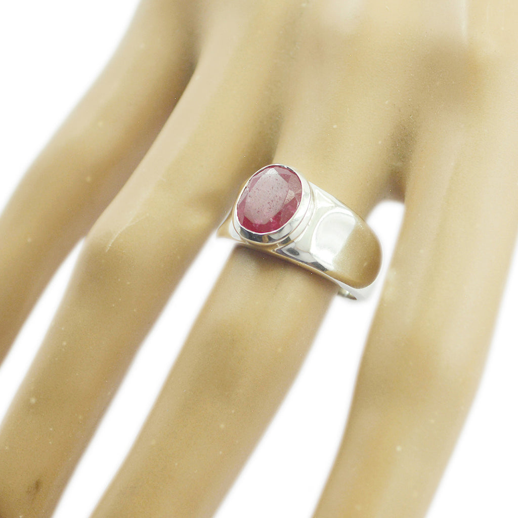 Indian Ruby Solitaire Moroccan 925 Silver Red Gemstone Eye catching propsel Ring Jewelry