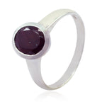 Indian Ruby Solitaire Egyptian 925 Sterling Silver Red Gemstones Tiny Trendy Ring Jewellery