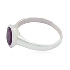 Indian Ruby Solitaire Egyptian 925 Sterling Silver Red Gemstones Tiny Trendy Ring Jewellery