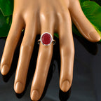Indian Ruby Solitaire French Silver Red Gemstone Minimal Artisan Ring Jewelry