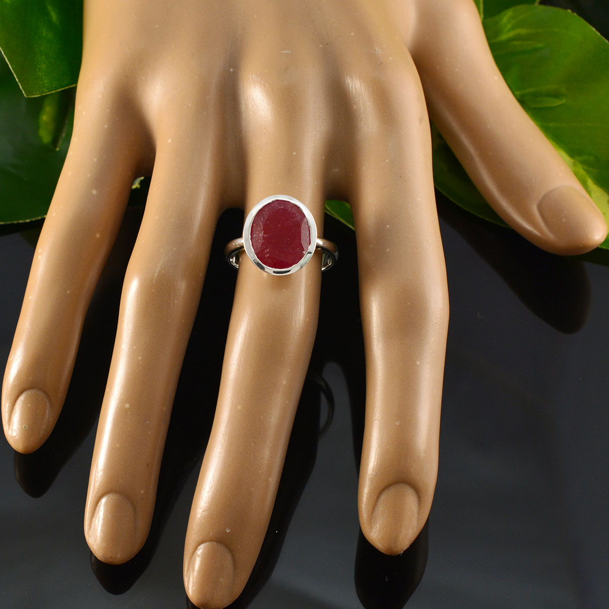 Indian Ruby Solitaire French Silver Red Gemstone Minimal Artisan Ring Jewelry